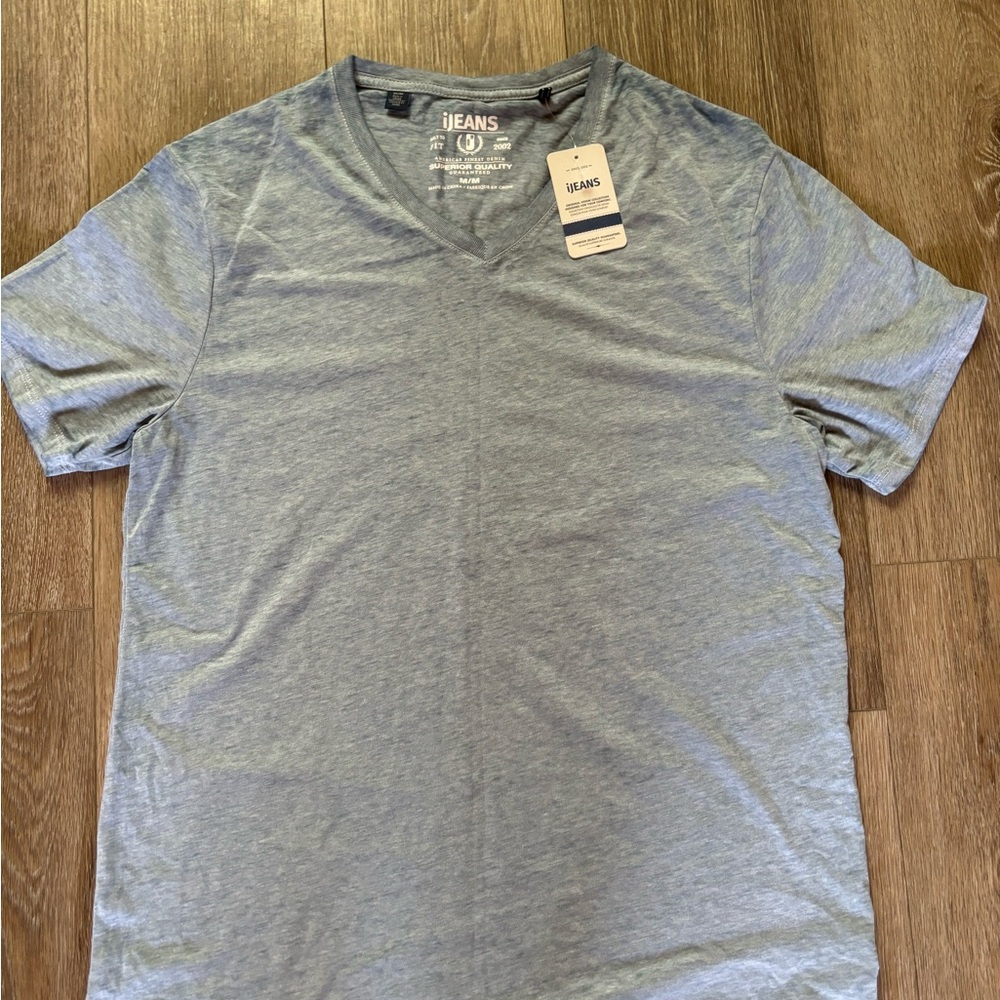 Men's Blue V-Neck Shirt